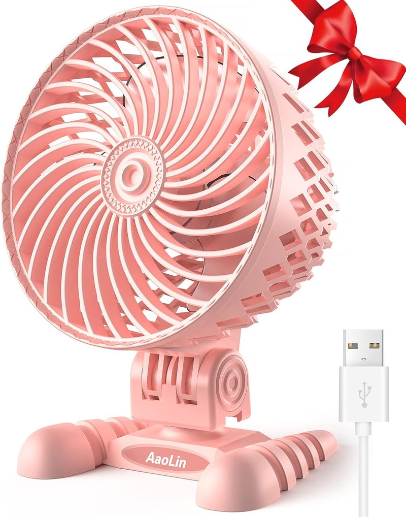 AaoLin USB Desktop Small Fan, Stepless Speed Adjustment with Multiple Speed Levels, Portable Plug-in Personal Mini Fan,Quiet Powerful Airflow,Suitable for Office Home Dormitory Bedroom, 4.9 Feet Long Cable - Image 1